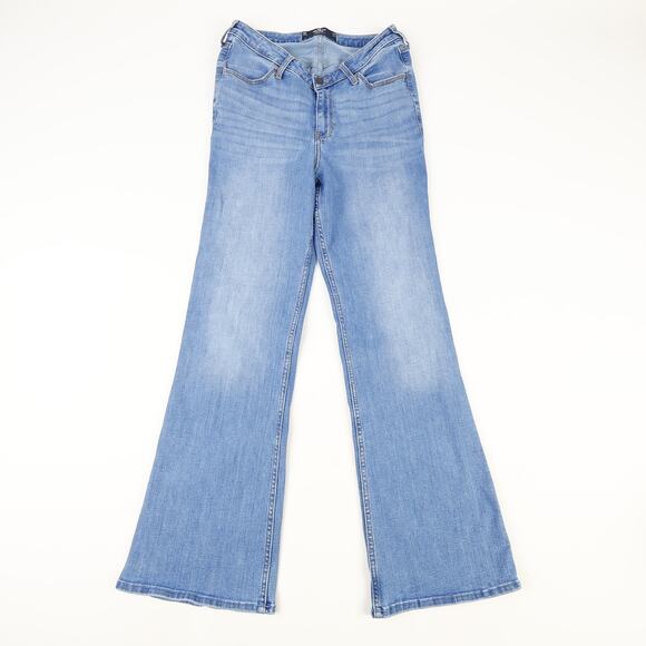Hollister Womens 13R 31x31 Highest-Rise V-Front Soft Stretch Jeans Wide Flare - Picture 1 of 8